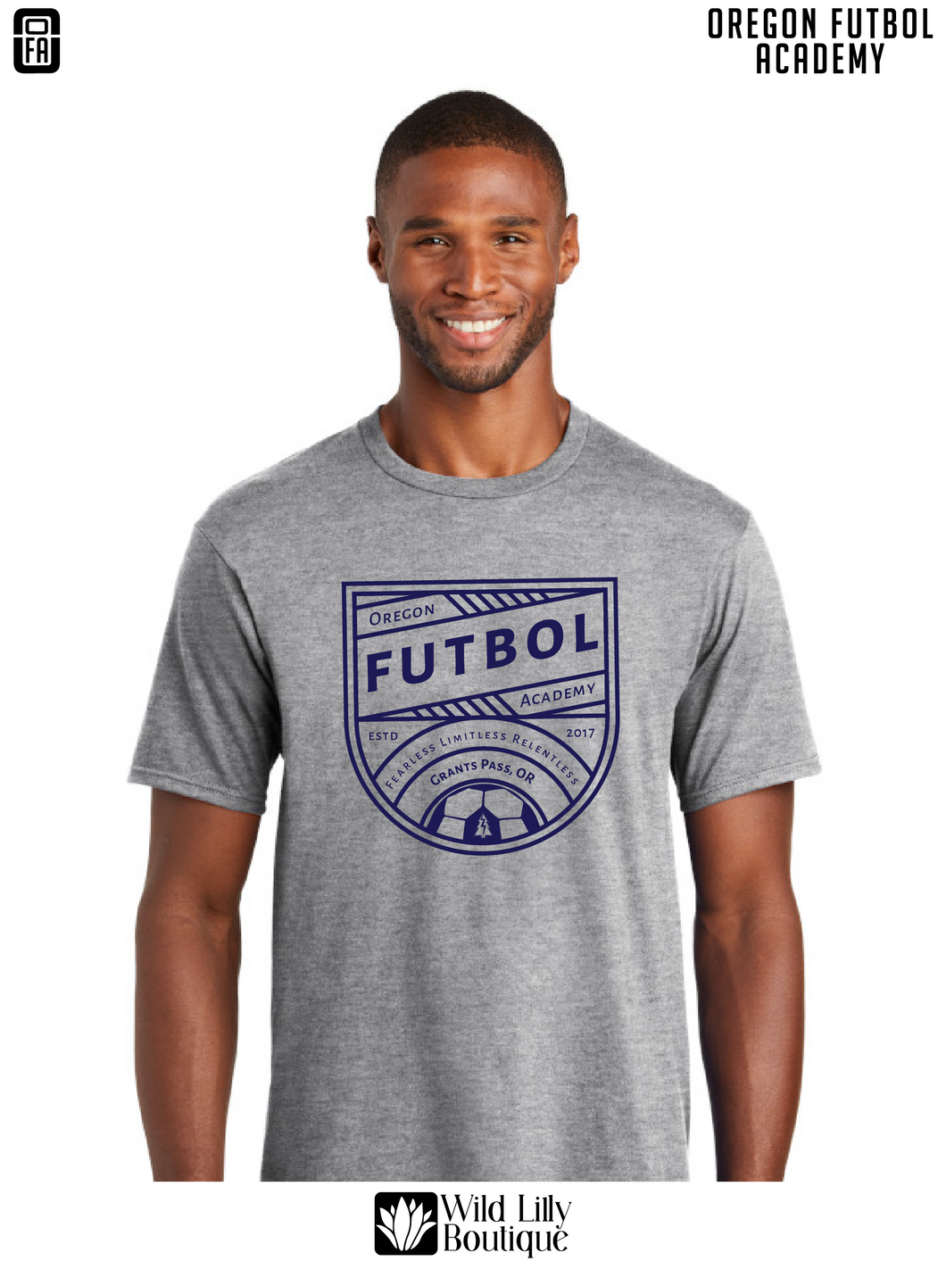 OFA™ Grey Retro Soccer Logo Tee
